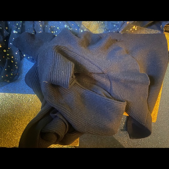 BANANA REPUBLIC Merino WOOL CASHMERE NAVY RUFFLE Scarf RARE LUX GORG COZY - Picture 4 of 7